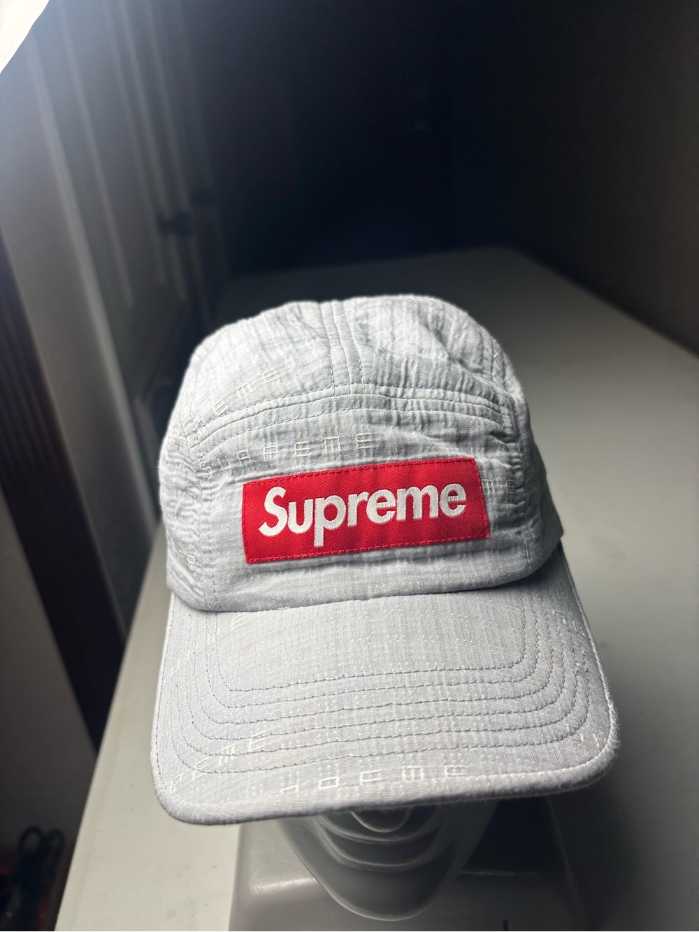 Supreme Glow Ripstop Camp Cap Grey FW22